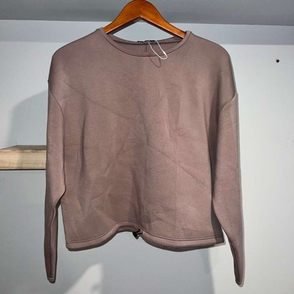 zara cropped‎ crewneck